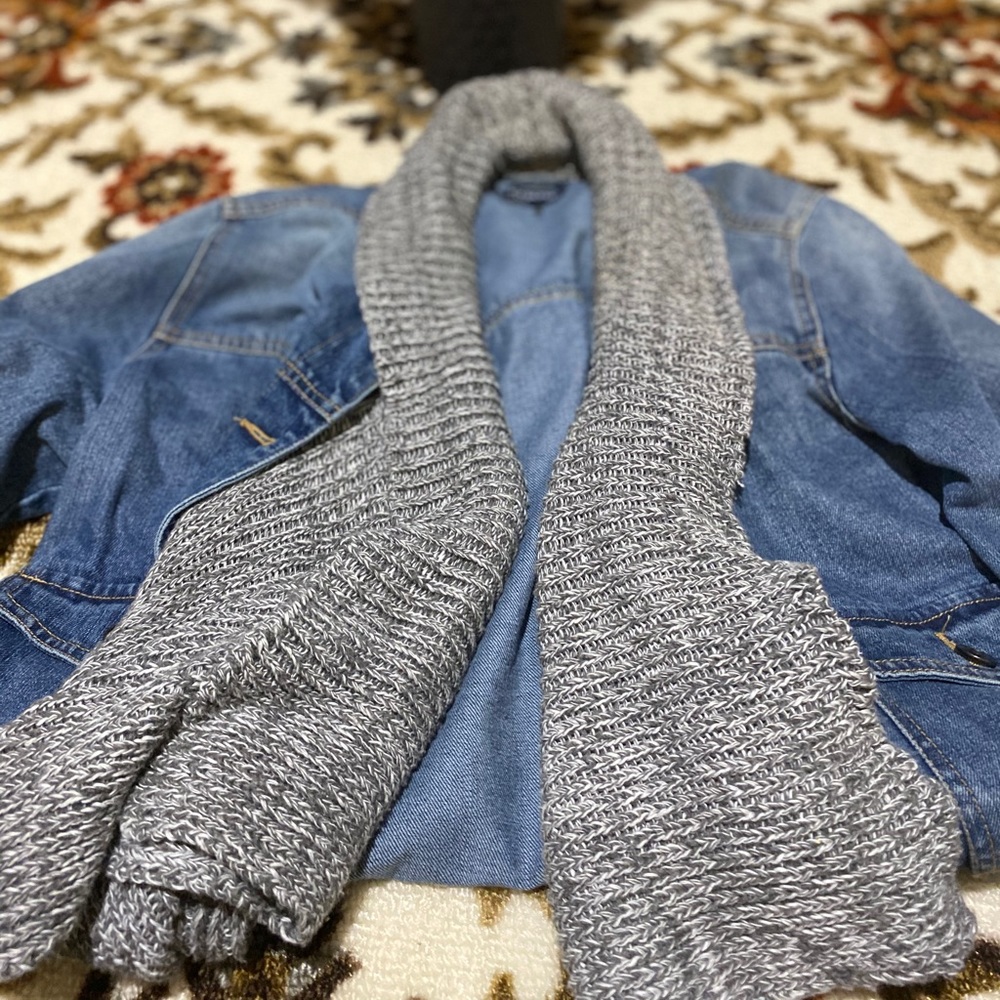 Denim Jacket with attached sweater detail